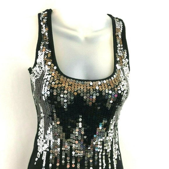 Wildcat Sleeveless Racer Back Top XS Black Sequins Pullover - Picture 4 of 8